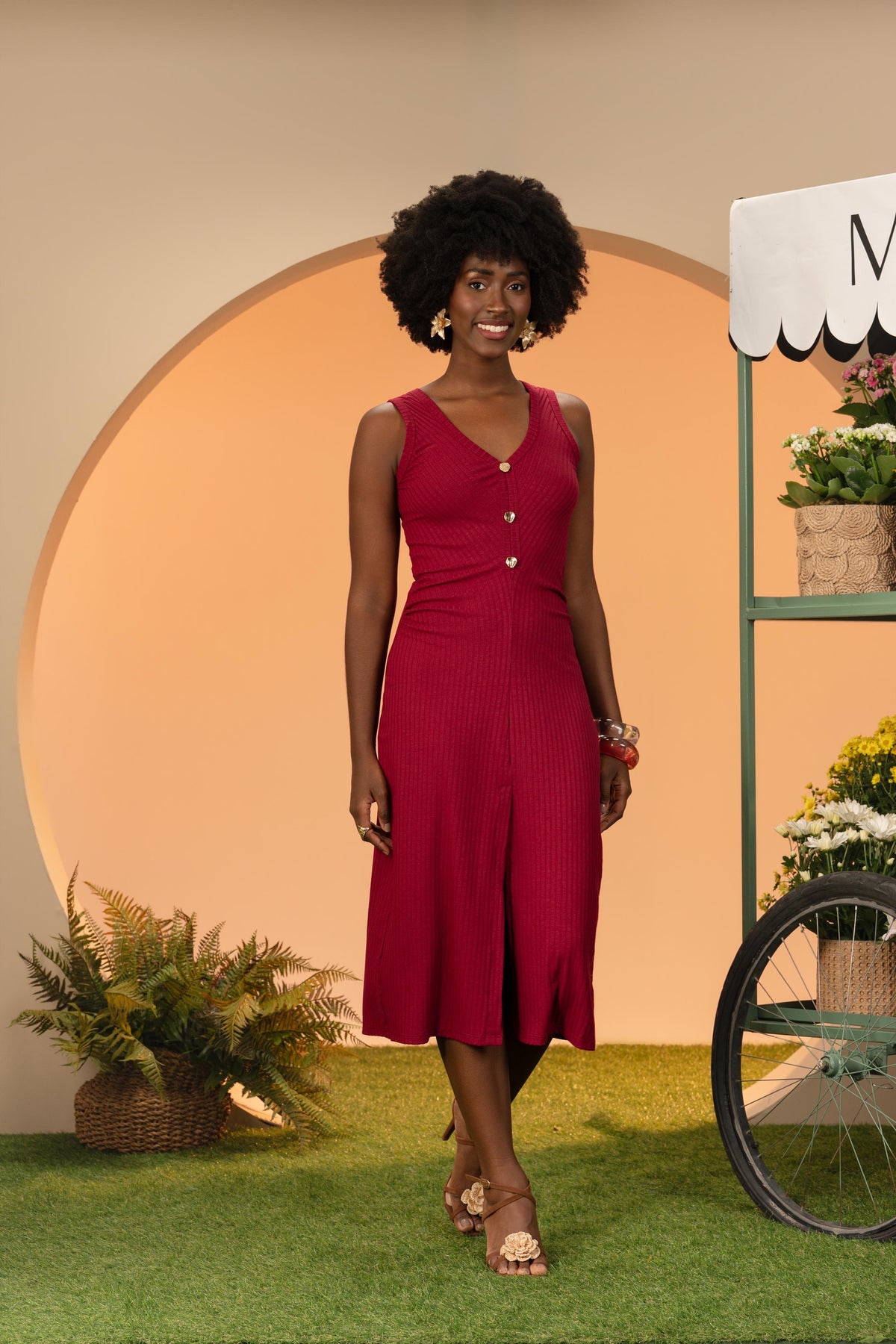 Comfy Midi Dress with buttons