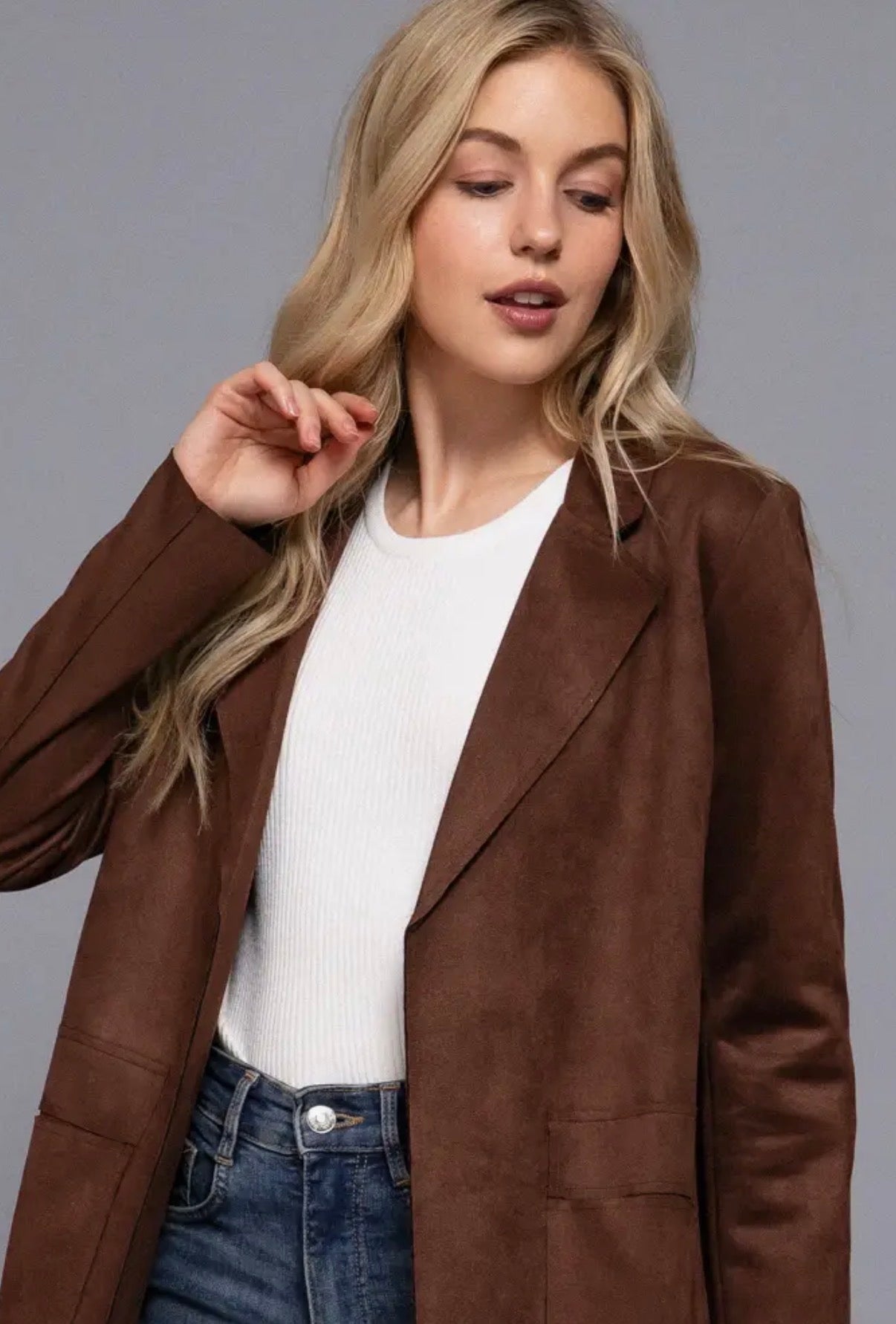 Brown Midi suede Coat