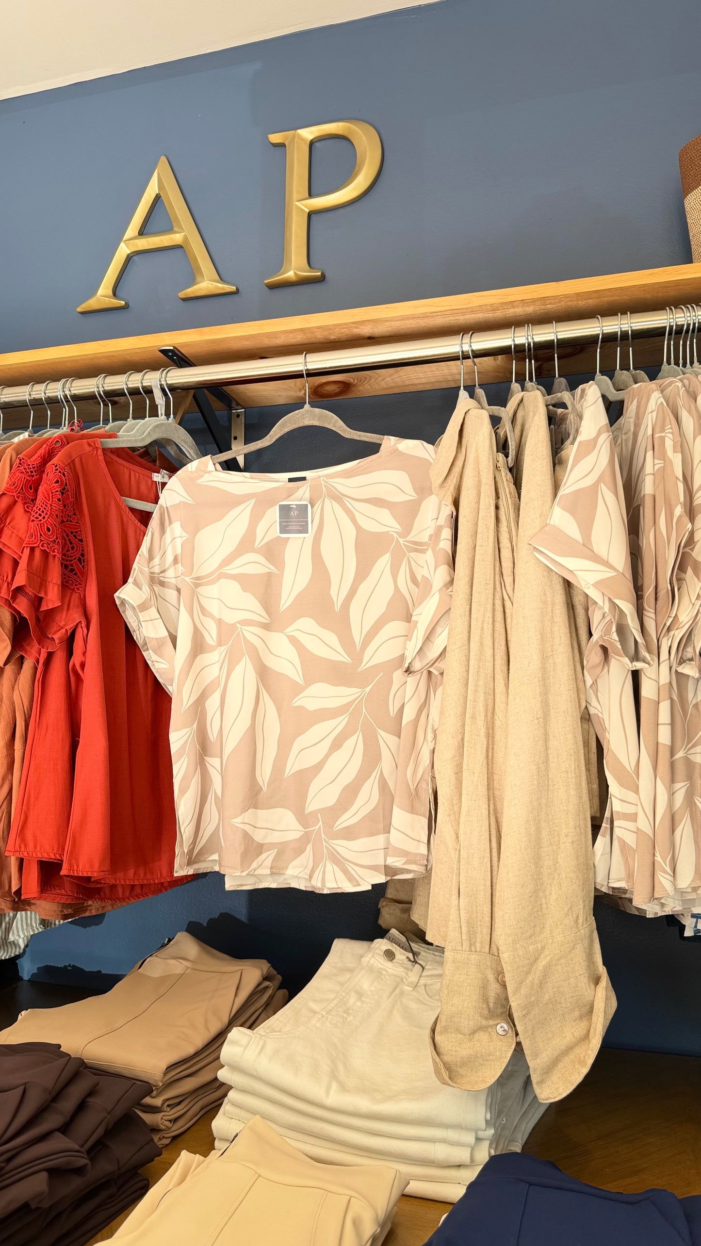 Beige leaves Silky Top