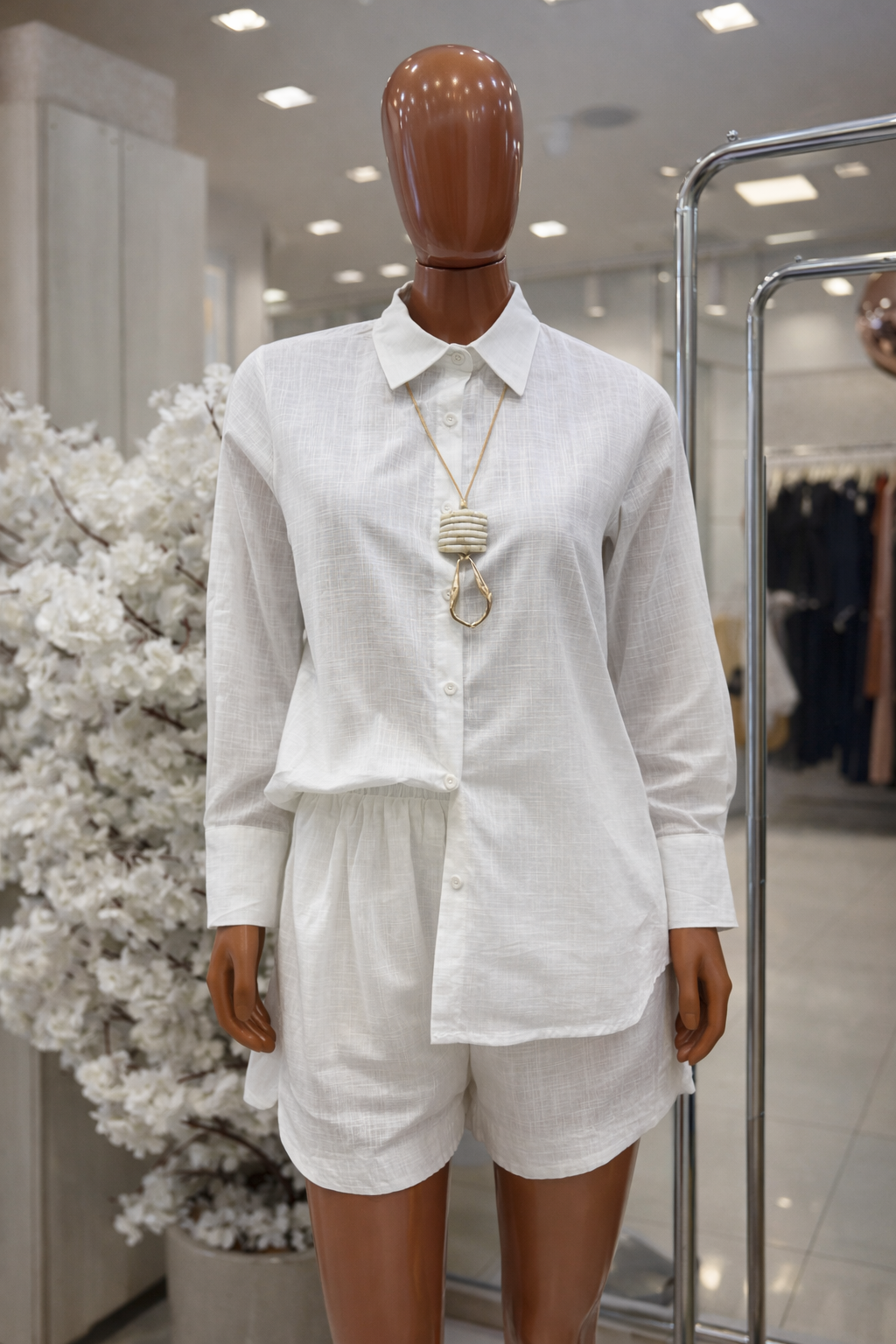 Linen shorts set