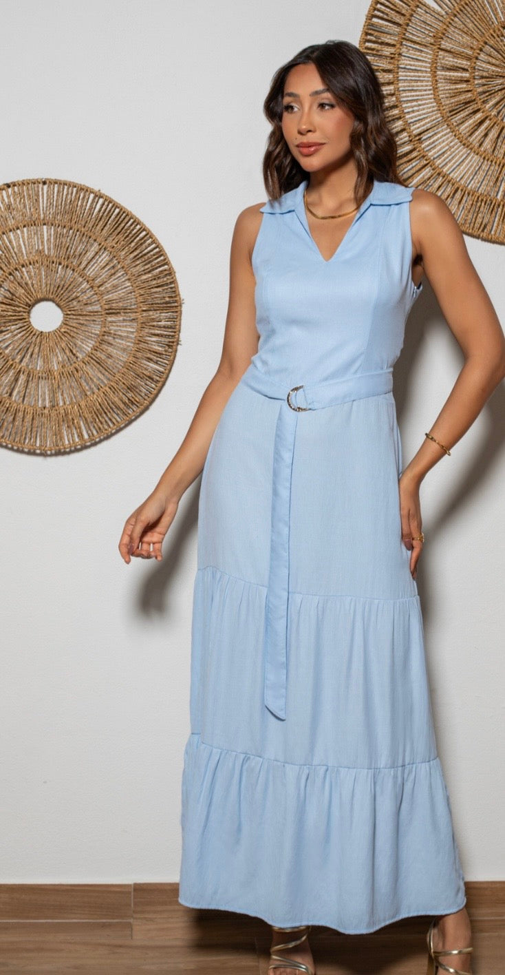 Long Dress with Belt detail