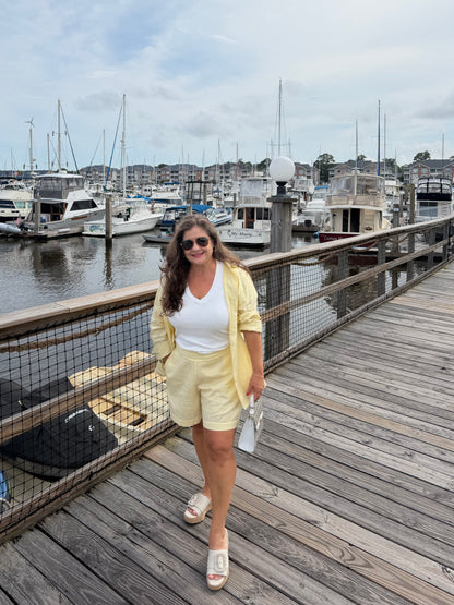 Linen shorts set