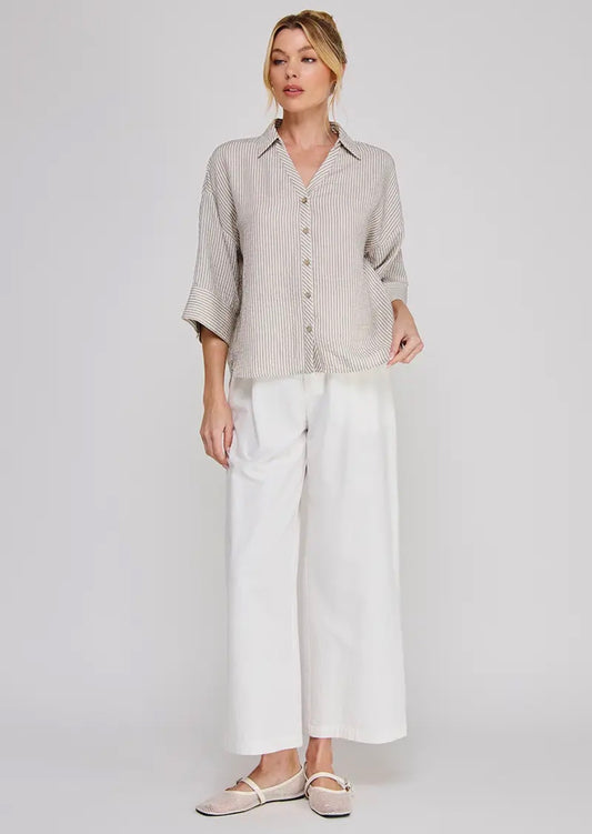 Stripped buttons top