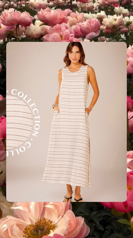 Stripped Maxi Dress with pockets