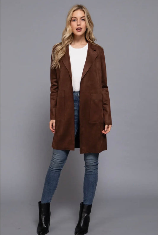 Brown Midi suede Coat
