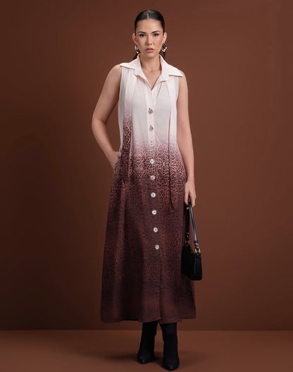 Animal Print Maxi Dress with Belt optional