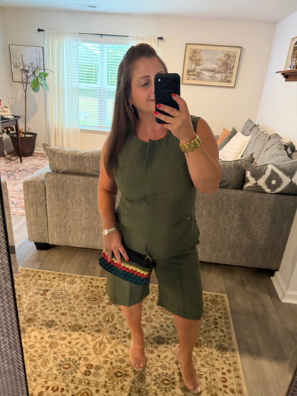 Bermuda Set with Zípper Vest