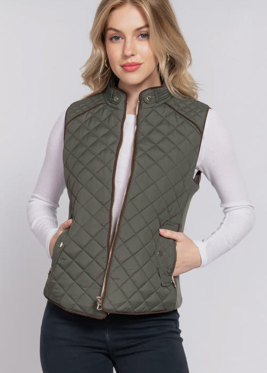 Slim Fit Quilted Padding Vest
