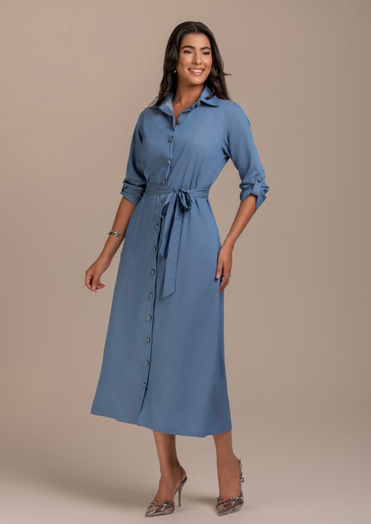 Dressy Jeans Chemise with Belt